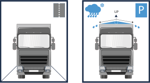 Water- en ijspreventie op vrachtwagendaken
